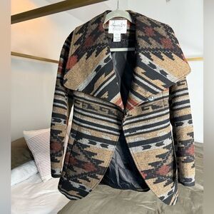 American Rag Coat Womens XXS Brown  Quilted Blazer Western Jacket Cowgirl Rodeo